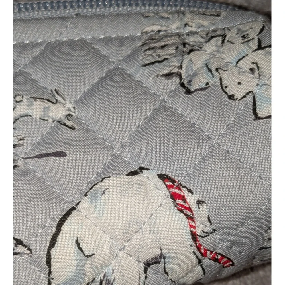 Vera Bradley Polar Bear Quilted Cotton Cosmetic Bag Blue Gray Winter Pouch 8